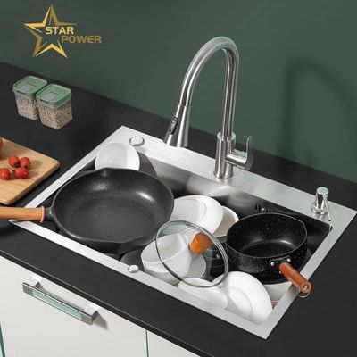 Buen precio 304 Lavadero de mano de cocina Lavadero único grande para uso comercial en línea
