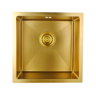 calidad  Luxury Gold  Toned SUS304 Stainless Steel Square Kitchen Sink with  Efficient Drainage Design fábrica