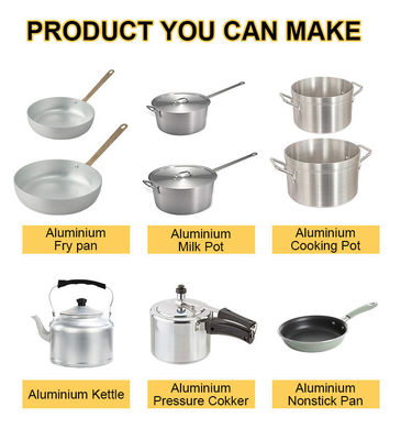 cadena de producción del Utensilios de cocina de 380V 50HZ, pote de aluminio automático que hace la máquina