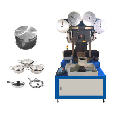 Máquina pulidora del Utensilios de cocina del motor servo para enarenar inferior del pote de aluminio