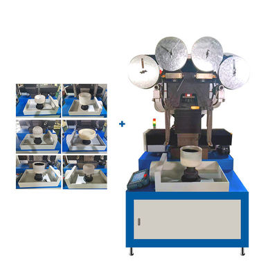 Máquina pulidora del Utensilios de cocina del motor servo para enarenar inferior del pote de aluminio