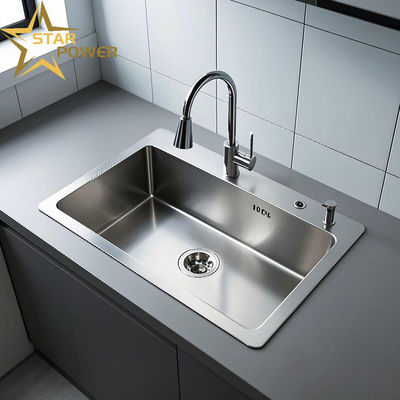 Cuenca de cocina hecha a mano de acero inoxidable de doble uso comercial
