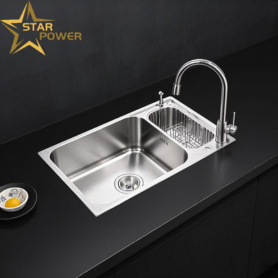 Conjunto de cocina Lavabo de mano de acero inoxidable con ranuras individuales y dobles personalizado