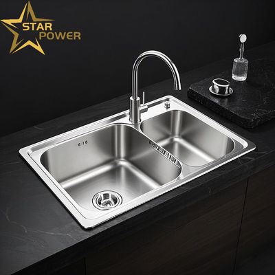 Conjunto de cocina Lavabo de mano de acero inoxidable con ranuras individuales y dobles personalizado