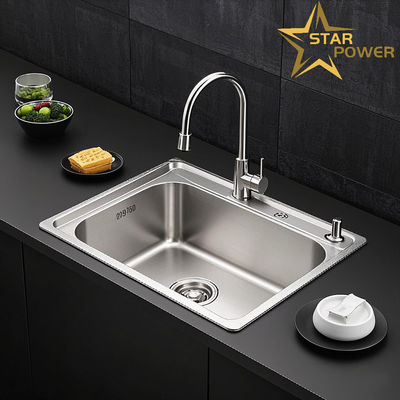 Conjunto de cocina Lavabo de mano de acero inoxidable con ranuras individuales y dobles personalizado