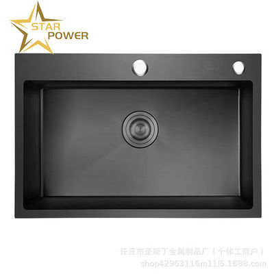Cocina 304 acero inoxidable lavamanos hechos a mano lavabo único lavabo doméstico lavabo