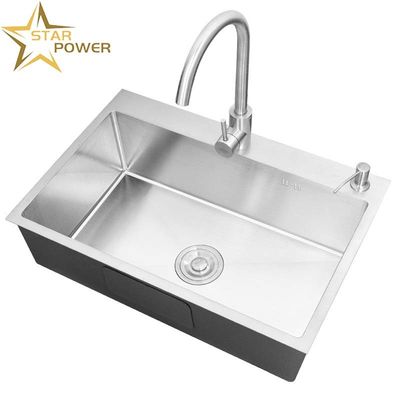 Lavadero de mano de acero inoxidable robusto y de talla múltiple personalizable para cocina