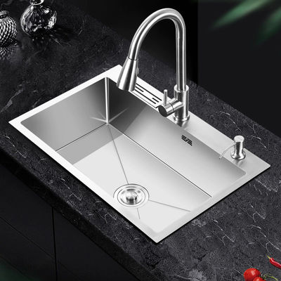 Lavatorio de cocina personalizado de acero inoxidable lavamanos hechos a mano de alta calidad