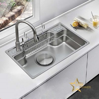 Buen precio Fregadero de cocina de acero inoxidable 304 para cocinas modernas con gran capacidad en línea