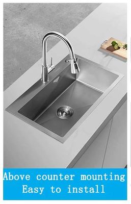 Buen precio Superficie liada a mano lisa sin rugosidad Lavabo de cocina de acero inoxidable Profundidad de la cuenca personalizada disponible Medida de acero personalizada disponible en línea