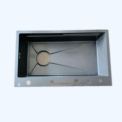 Estilizado Gris Tono Gris Partisión-diseñado fregadero de cocina Partisión para el control del agua, aspecto gris se ajusta a la cocina moderna