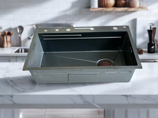 Estilizado Gris Tono Gris Partisión-diseñado fregadero de cocina Partisión para el control del agua, aspecto gris se ajusta a la cocina moderna