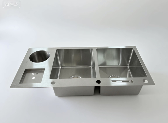 Fregadero de cocina de doble tazón de acero inoxidable 304 con accesorios