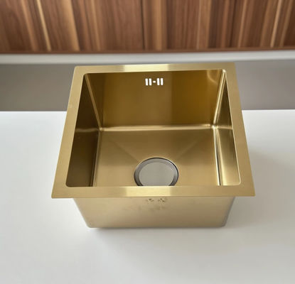 SUS304 Cubo de cocina de acero inoxidable de oro cuadrado