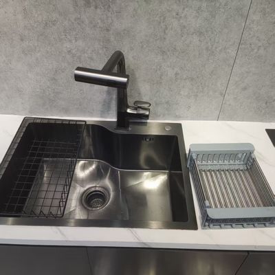 Fregadero de cocina de doble tazón de acero inoxidable 304 con accesorios