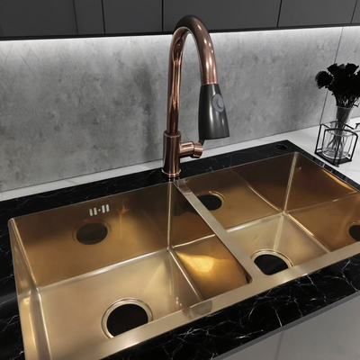 Fregadero de cocina de acero inoxidable personalizable para uso comercial y doméstico