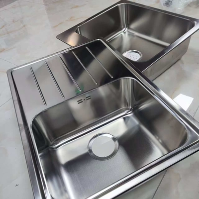 304 Acero inoxidable Estirado Cuenca de cocina Conjunto de tamaño personalizable