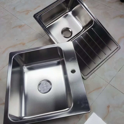 Fregadero de cocina de un seno de acero inoxidable 304, montaje inferior y superior