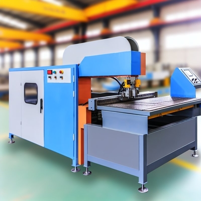 Máquina automática de soldadura y prensado de costuras metálicas de doble mesa
