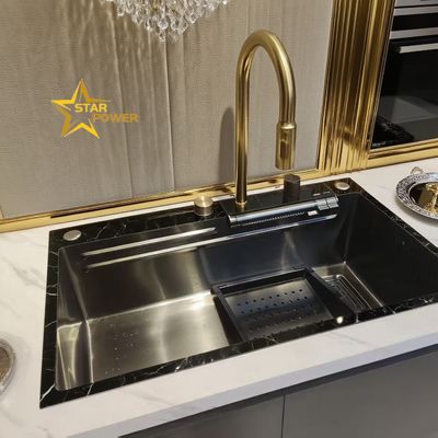 Buen precio Fregadero de cocina de acero inoxidable de doble seno compatible con montaje bajo encimera y montaje superior de 11 kg con partición gris | Profundidad de seno personalizable disponible | Calibre de acero personalizable disponible en línea