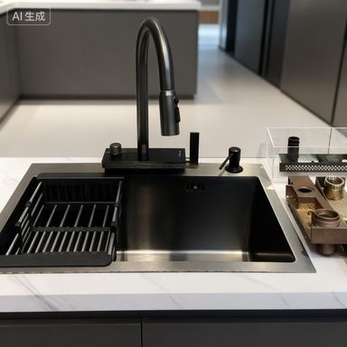 Buen precio Submontaje y montaje superior Compatible Premium Cuenca de cocina de acero inoxidable 900 mm × 550 mm con grifo integrado y 1 año de garantía en línea