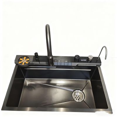 800 mm Cuenco de cocina de acero inoxidable de doble tazón con grifo de arco alto para cocinas modernas