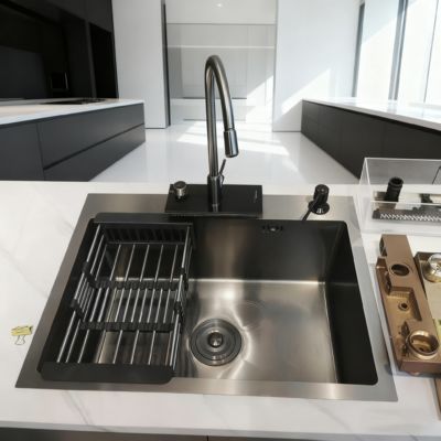 Artisan-Crafted 304 Stainless Steel Single Kitchen Sink - Hand-Polished Brushed Finish