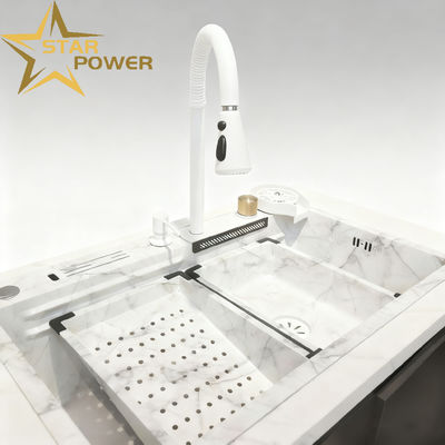 Buen precio Fregadero de cocina de acero inoxidable personalizable con profundidad de cubeta de 250-300 mm y espesor de panel de 1.2-1.5 mm o 1.8-2.0 mm en línea