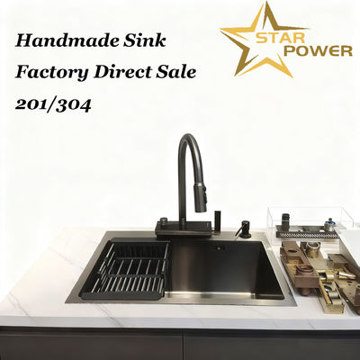 Buen precio Cuenco de cocina de acero inoxidable 304 de corte de precisión con profundidad de tazón de 250-300 mm y espesor de panel de 1,2-1,5 mm en línea