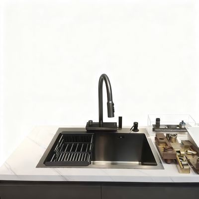 Buen precio Lavadero de cocina de cuenco único de acero inoxidable 304 acabado por CNC y pulido a mano con panel espeso en línea