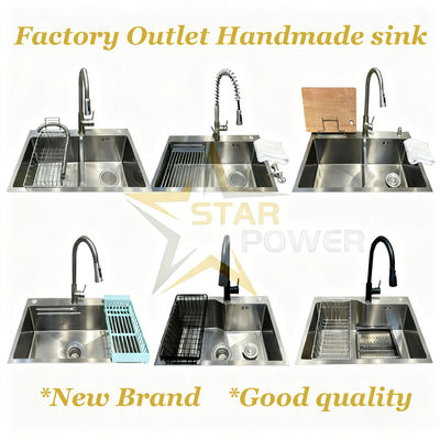 Nano Oil-Proof PVD Coated Food Grade 304/316 Stainless Steel Kitchen Sink Handmade Sink