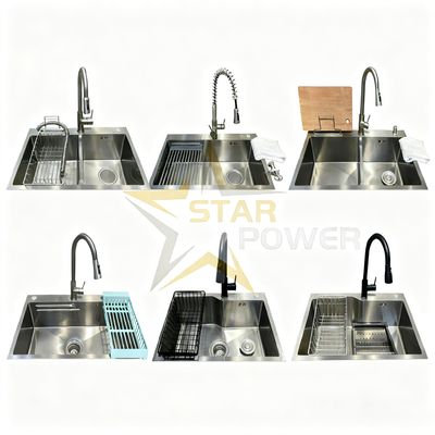 Buen precio 1.8mm espesado 304/316 Cuenca de cocina de acero inoxidable con 25-30cm Cuenca profunda Submonta Single/Double Bowl en línea
