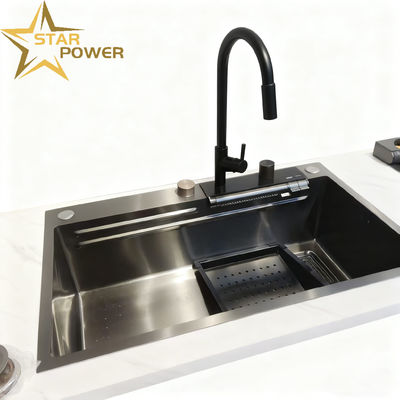 Buen precio Cuenca de cocina de acero inoxidable 304/316 de grado alimenticio con cuenca profunda de 25-30 cm y revestimiento PVD a prueba de huellas dactilares en línea