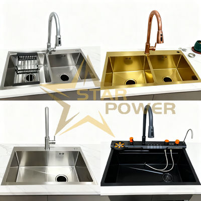 Buen precio Cuenco de cocina de acero inoxidable 304/316 de primera calidad con profundidad de tazón de 250-300 mm y espesor de panel de 1,2-2,0 mm en línea