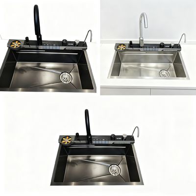 Buen precio El fregadero de acero inoxidable de diseño de marca conjunta, cepillado a mano, con material de calidad alimentaria 304/316 y una cuenca profunda de 25-30 cm en línea