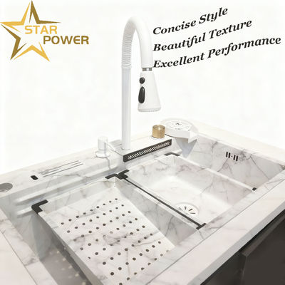 Lavadero de cocina de acero inoxidable hecho a mano con material nano hidrofóbico de autolimpieza y calidad alimentaria 304/316