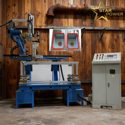 Máquina de soldadura automática de cuatro lados con sistema PLC CNC y posicionamiento con servomotor para paneles de utensilios de cocina metálicos