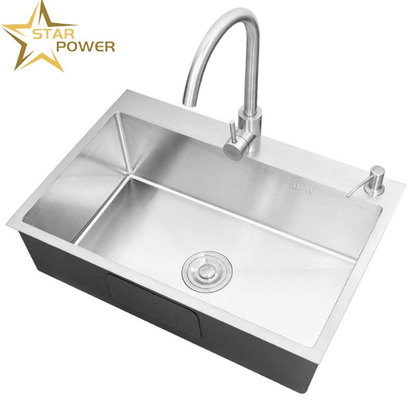 Submont & Top Mount Compatible 304 Acero inoxidable Lavadero de cocina con gran capacidad y 220V para cocinas modernas La profundidad de la cuenca personalizada disponible
