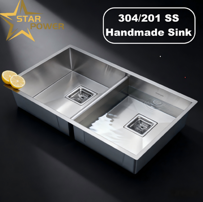 Buen precio Submont & Top Mount Compatible Armadura hecha a mano PVD Revestimiento de cocina resistente a las manchas en relieve con acero inoxidable de calidad alimentaria 304/316 Profundidad de cuenca personalizada disponible Medida de acero personalizada disponible en línea