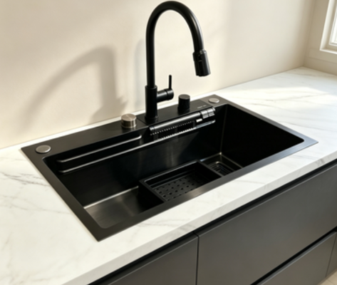 Buen precio El fregadero de la cocina de acero inoxidable 304 con una sola taza.Lustrado a mano con acabado cepillado antirruído para la renovación de cocinas modernas del hogar. Profundidad de cuenca personalizada disponible. Medida de acero personalizada disponible. en línea