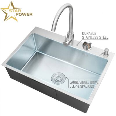Buen precio Cuenca de cocina de montaje superior / caída en 18 calibre 304 SS igualitario Cuenca de cocina de doble tazón nano-revestida caída en 1000mm 300mm Cuenca extra profunda. en línea