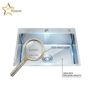 Buen precio 304 de acero inoxidable Isla de cocina Prep Lavadero 18x16 pulgadas Submontado, Commercial Grado de Alimentos Cuenca única Extra Profunda en línea