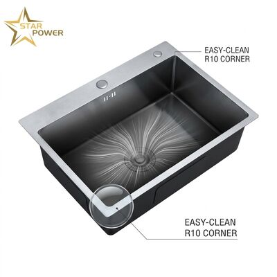 Buen precio 16 calibre 304 de acero inoxidable profundo de una sola taza de agua en el fregadero de la cocina 30x18 pulgadas, 10 pulgadas de profundidad de la cuenca, acabado cepillado en línea