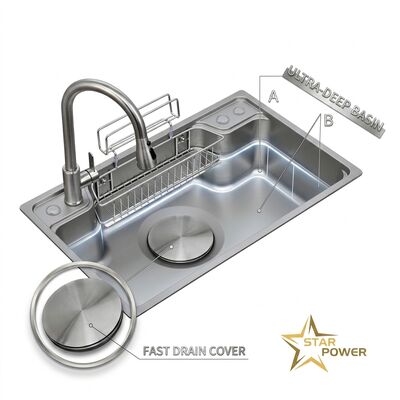 Buen precio 33x22 pulgadas de granja delantal delantero lavadero de la cocina delantero acero inoxidable 304 hecha a mano plato único 16 calibre cuenca profunda en línea
