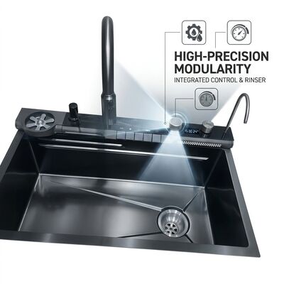 Buen precio Fregadero de cocina de doble seno bajo encimera de 33x22 pulgadas, acero inoxidable 304, calibre 18, acabado PVD gunmetal en línea