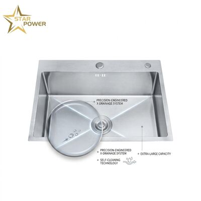 Buen precio Fregadero de cocina de un tazón bajo encimera de 32 pulgadas, acero inoxidable 304, calibre 16, grado comercial con escurridor en línea