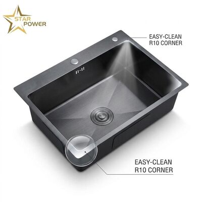 Calidad 16 Gauge 304 Stainless Steel Double Bowl Kitchen Sink Drop-in 33x22 Inch 9 Inch Deep Basin Brushed Finish fábrica
