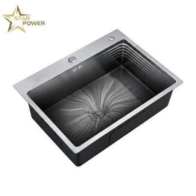 Buen precio 16 Gauge 304 Stainless Steel Double Bowl Kitchen Sink Drop-in 30x18 Inch 9 Inch Deep Basin Brushed Finish en línea