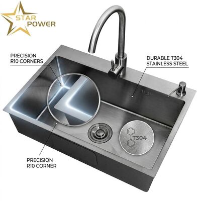Calidad Round 15 Inch Bar Prep Sink SUS304 Handmade 22 Gauge Single Bowl Undermount fábrica