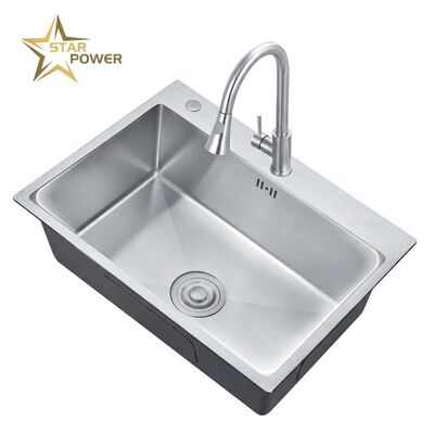 Buen precio Nano 25x22 Drop-In Kitchen Sink SUS304 Antibacterial Single Bowl 18 Gauge en línea